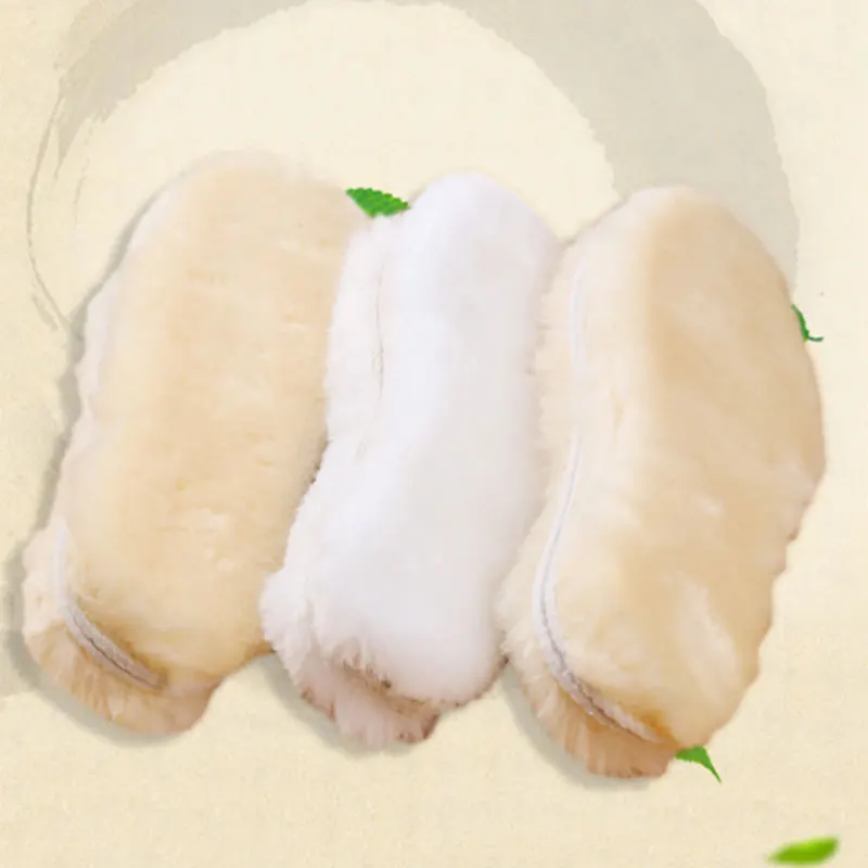 

Unisex Breathable Plush Shoe pad Warm Insoles High Quality Thickened Anti-cold Winter Wool Blend Insoles Shearling for snow boot