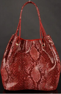 Arliwwi брендовые пикантные Роскошные Змеиный узор из натуральной коровьей кожи большой емкости сумки для женщин - Цвет: 4