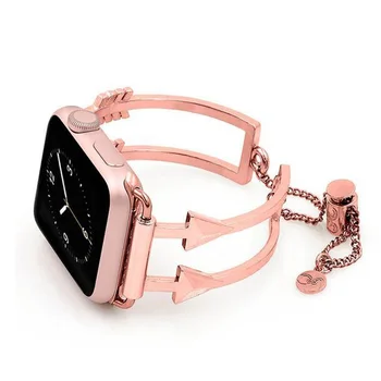 

Double Arrow Style Women WatchBand For iWatch Series 4/3/2/1 Rose Gold Bracelet Stainless Steel Strap for apple Watch 38mm 40mm