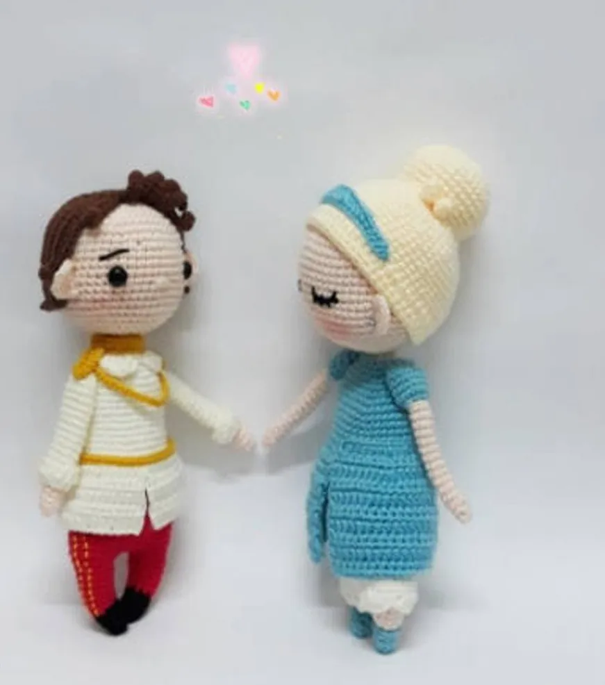 Вязаные игрушки amigurumi погремушка Модная Кукла любовник номер SQ006