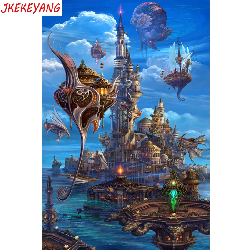 

5D DIY square/round Diamond Painting Fantasy castle Cross Stitch Diamond Embroidery Pattern Rhinestone home decor J0981