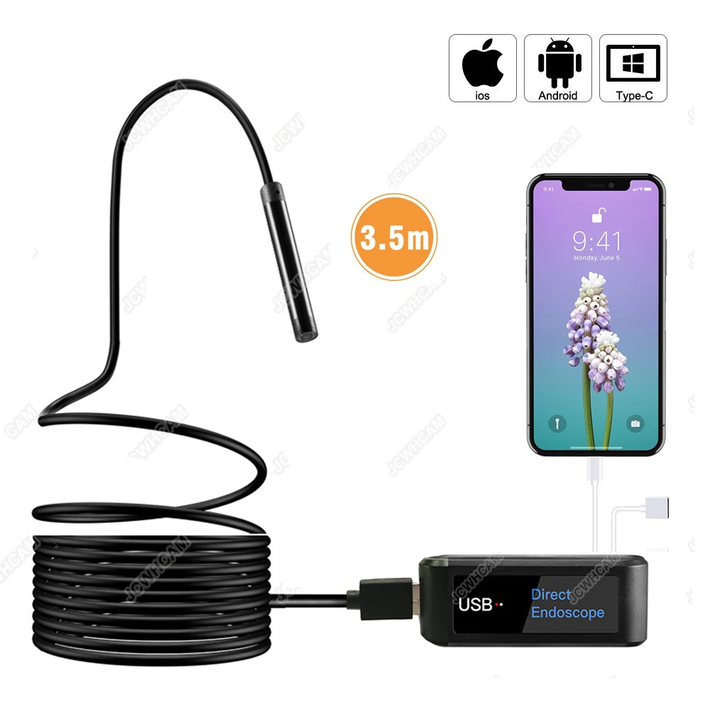 

8MM Lens USB Endoscope Camera Upgrade USB Direct Endoscope For all Android Phones iPhone Tablets Macbook,Multifunction Borescope