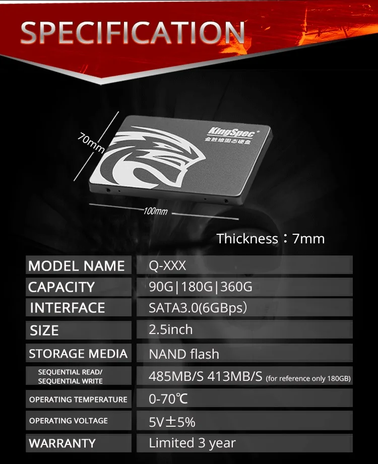 2,5 дюймов 7 мм SATA 16 ГБ 32 ГБ 64 Гб 90 ГБ 120 ГБ 240 ГБ SSD 128 ГБ 180 ГБ 256 ГБ 360 ГБ SSD жесткий диск диско внутренний SSD диск HD чехол