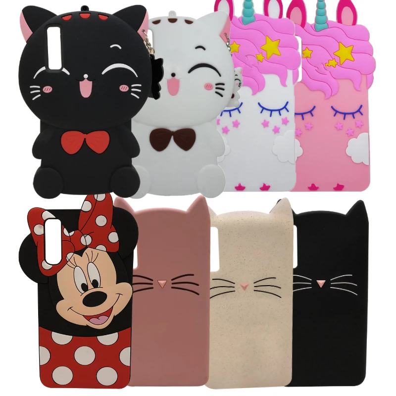 

For Samsung Galaxy A7 2018 Case Soft Silicone Cartoon Minnie Cat unicorn Back Cover Cute Bag For Samsung A7 2018 A750