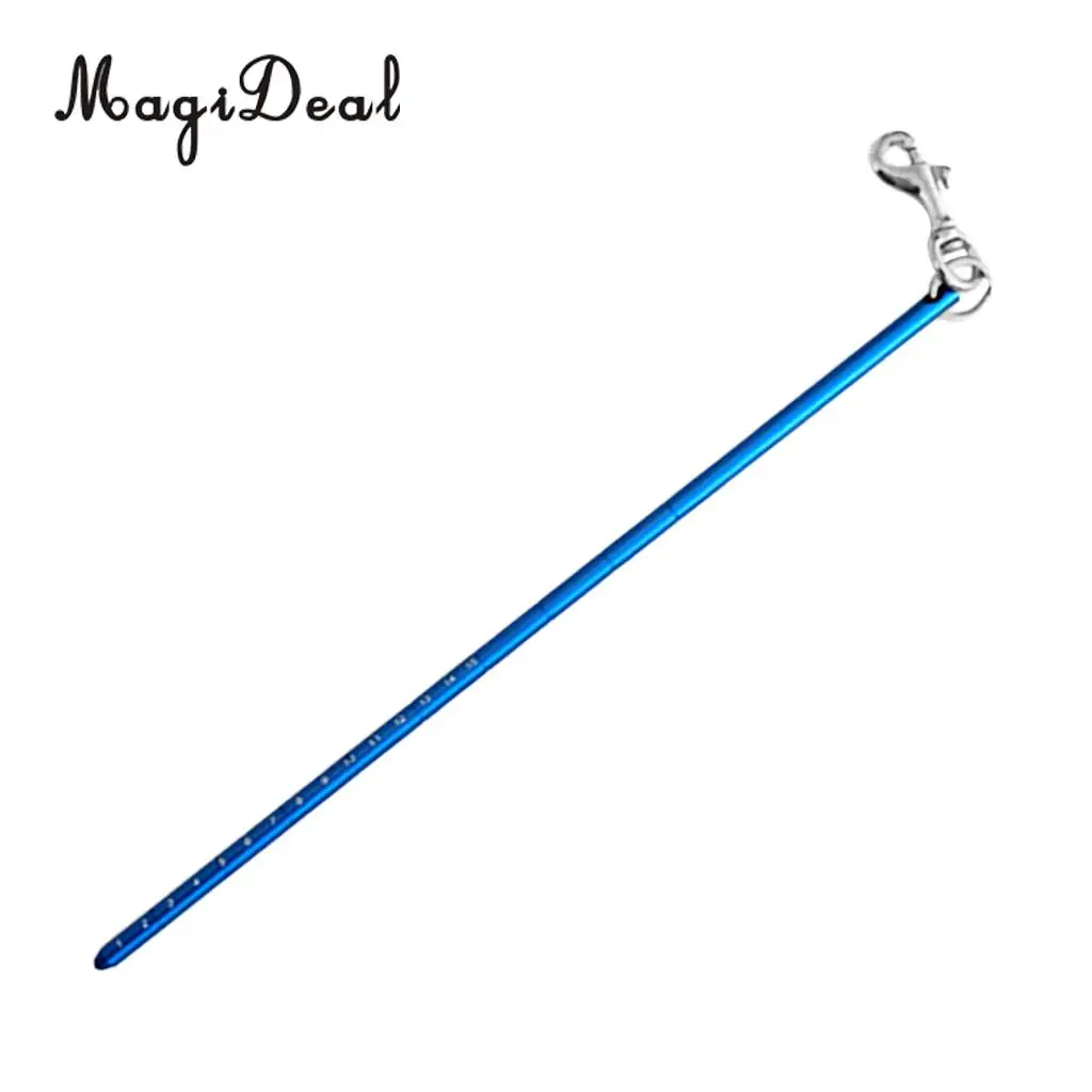 MagiDeal Aluminum Alloy 13.4'' Scuba Diving Lobster Stick Pointer/Tank Banger With Attachment Clip 316 Stainless Steel Bolt Snap