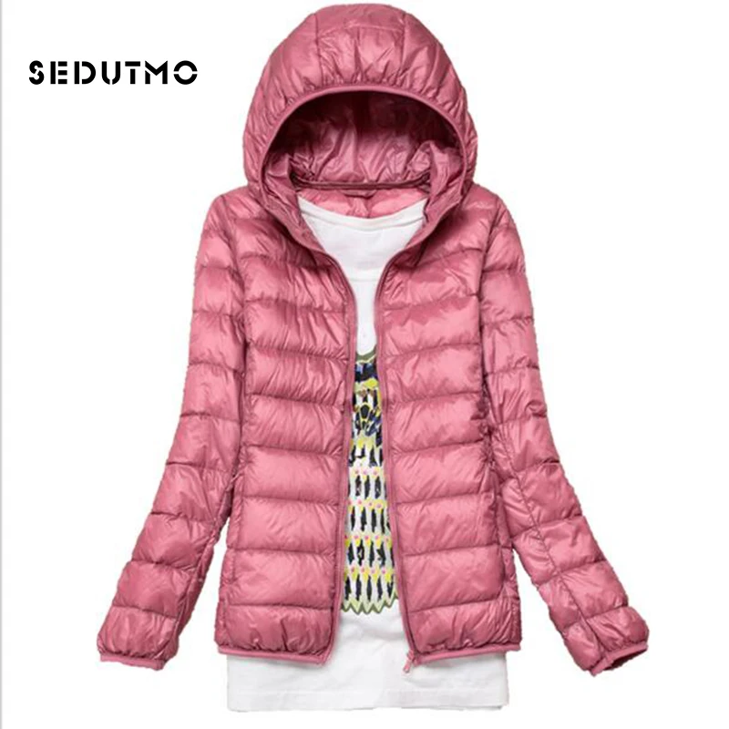 

SEDUTMO Winter Hooded Ultra Light Womens Down Jackets Plus Size 4XL Duck Down Doat Short Slim Puffer Jacket Autumn Parkas ED047