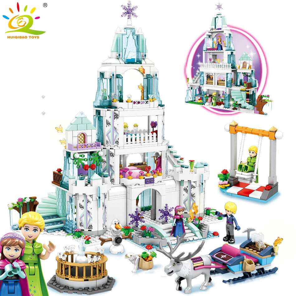 

767PCS Elsa Princess Castle Figures Building Blocks set Compatible City Friends Girls House Bricks Toys For Children