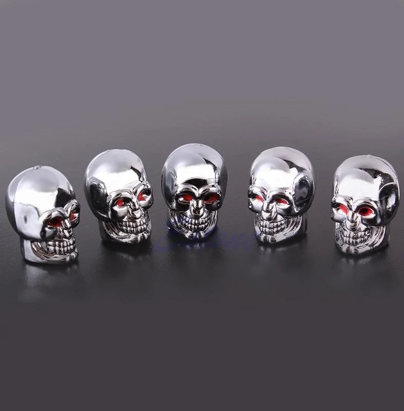 Motorcycle Valve Caps Motorcycle Styling 5Pc Skull Tire Tyre Wheel Car Auto Valves Caps Dust Stem Cover Motocycle Bicycle #1