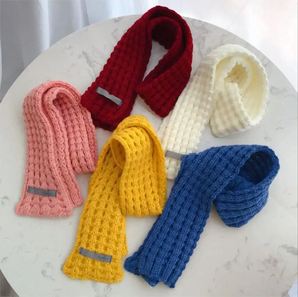 Boys Girls Winter Fashion Wool Knit Scarf Neck Warmer Knit Scarves