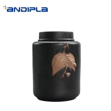 Винтажная банка для чая Чайная посуда украшения дома ремесла офисный чайный набор кунг-фу влагостойкая печать чайные листья гайка банки канистра