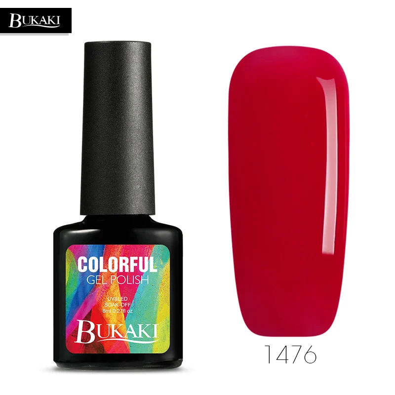 BUKAKI чистый цвет краска гель лак для ногтей Красочный УФ светодиодный светильник для гель-лака краска Эмаль Гель лак дизайн ногтей - Цвет: 1476