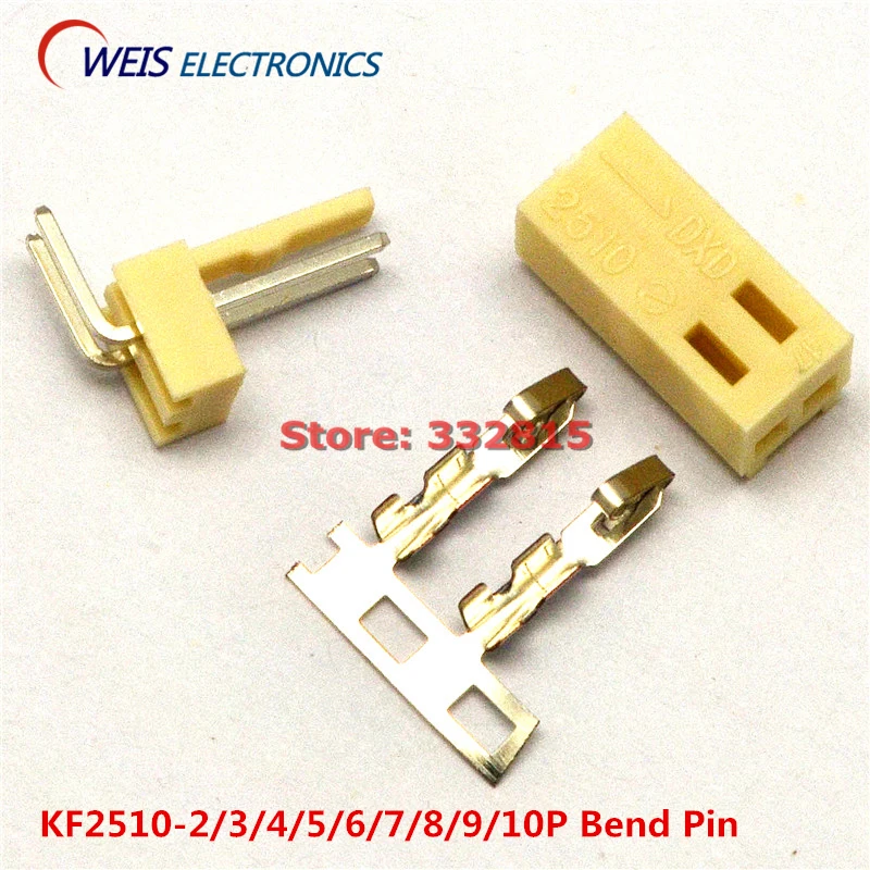 

100SETS KF2510 Plug + bending needle base + terminals 2.54mm connector kits 2P 3P 4P 5P 6P 7P 8P 9P 10P KF2510-2AW Free shipping