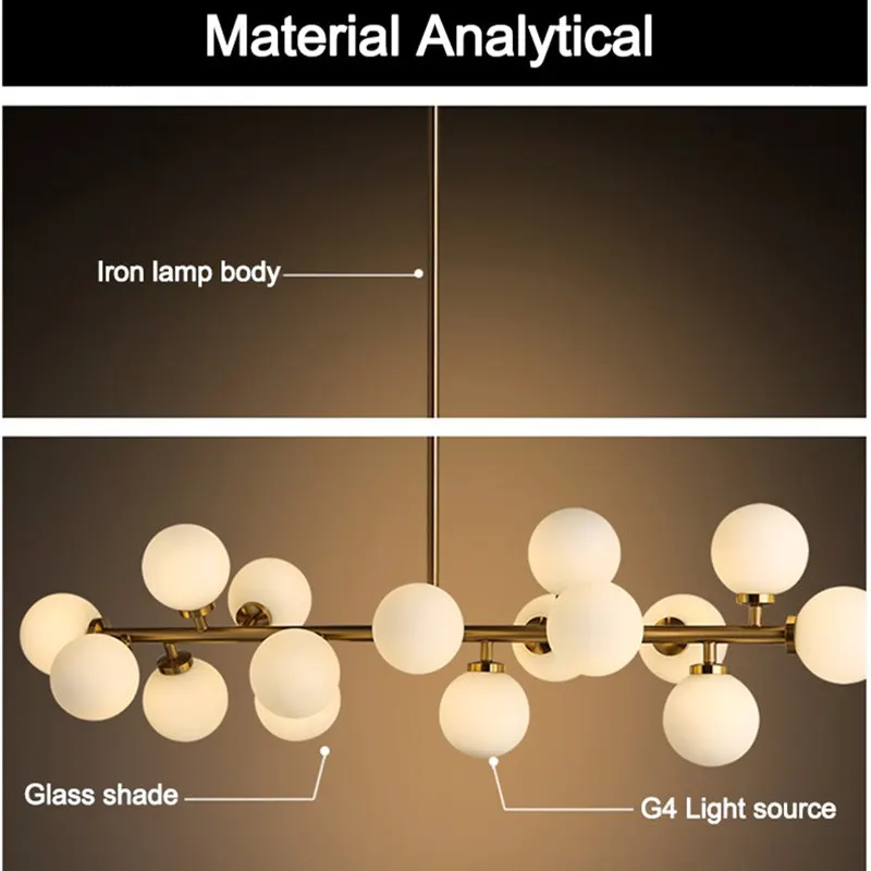 Wongshi современный Золотой Черное Матовое Стекло шар подвесной светильник минималистский творческая личность Magic Bean Ретро подвесные