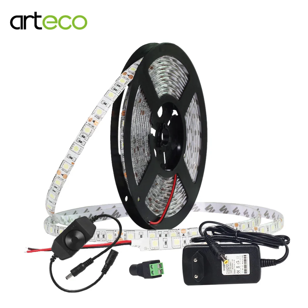 

Led Strip Light DC 12V 5050 Flexible Neon Light Wired Dimmable Warm white 3000-3500K White 6000K-6500K Waterproof Led Strip Set