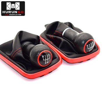 

5 6 Speed 23mm Chrome Car Styling Gear Shift Knob Gaitor Boot For Volkswagen VW BORA GOlf MK4 / 4 IV / JETTA GTI 1999-2005