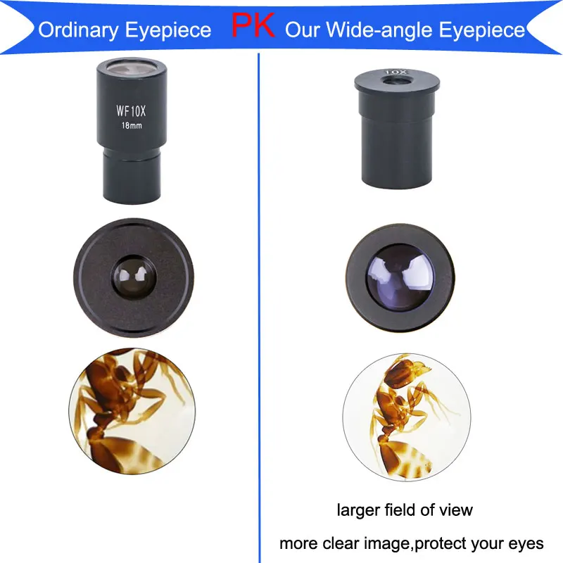 Microscópio ocular, lente microscópio biológico grande angular