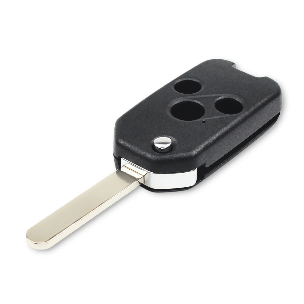 KEYYOU Uncut/Cut Blade 3 Button Modified Flip Folding Car Remote Key Shell Case for Honda Accord 2006 2007 2008 2009 2010