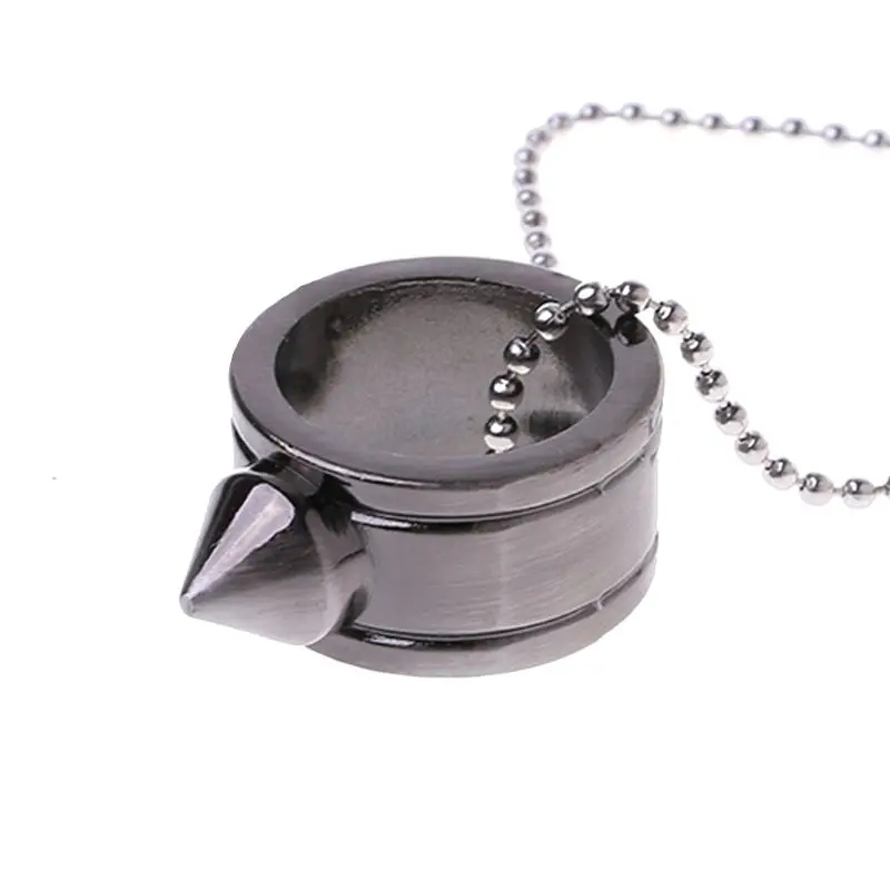 

Tungsten Steel Self Defense Supplies Ring Women Men Safety Survival Finger Ring with Chain Tool