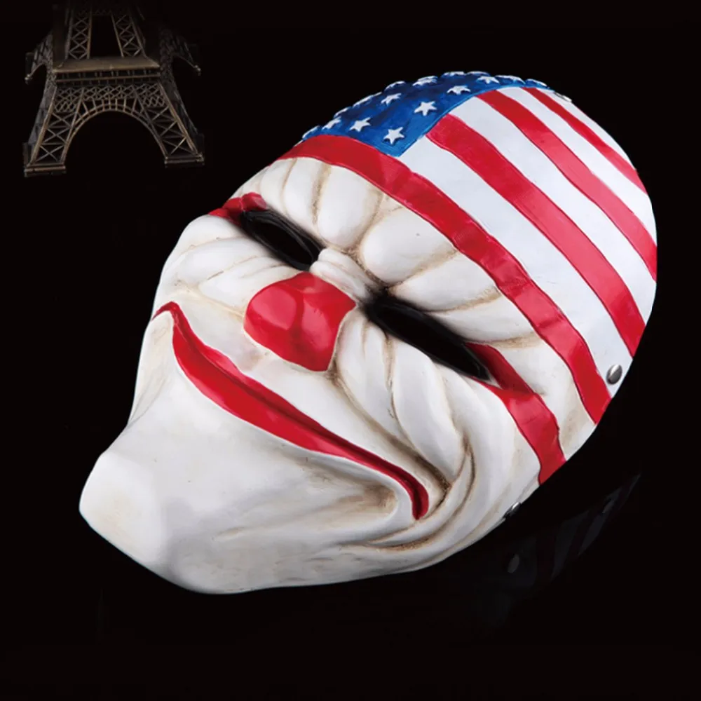 Mascaras Cosplay Payday 2  Dallas Chains Wolf Hoxton Heist Joker Costume Props Halloween Movie Mask Party Masquerade Prop Gift (3)