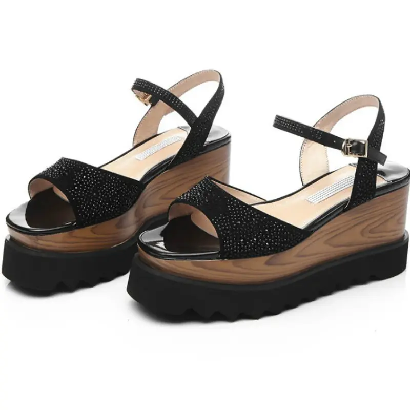 2017 summer women thick sole platform high heels sandals shoes (10)