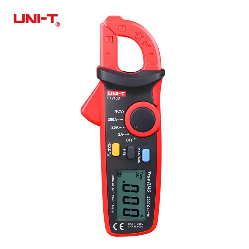 

UNI-T UT210B True RMS 200A AC Mini Clamp Meters Ammeter NCV Test Professional Digital Multimeter LCD Backlight MAX MIN Tester