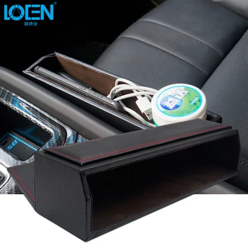 

LOEN Car Seat Crevice Storage Box Microfiber Leather Auto Interior Organizer Wallet Phone Holder Stowing Tidying Black Brown