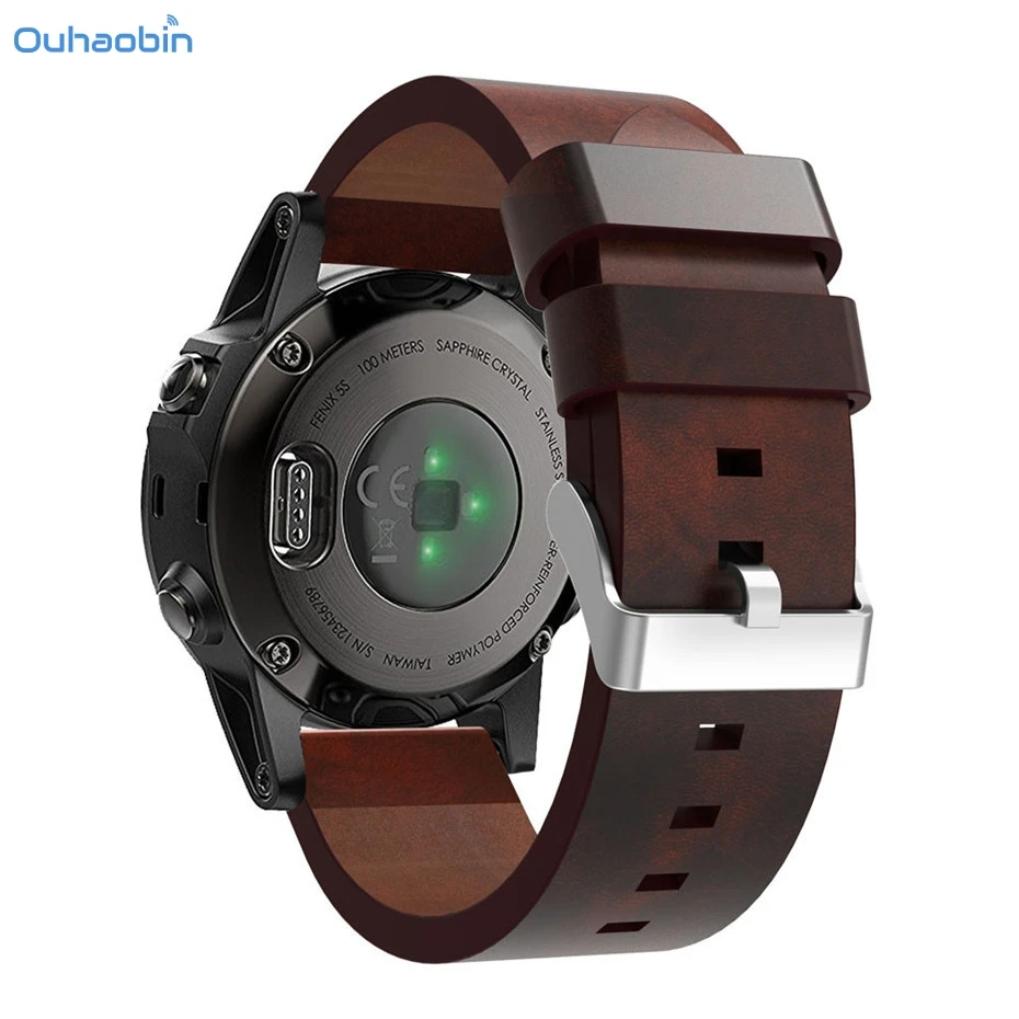 

Ouhaobin Smart Accessories Luxury PU Leather Strap Replacement Watch Band With Tools For Garmin Fenix 5S GPS Watch Straps Nov22