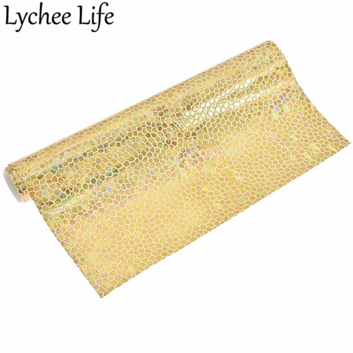 Lychee Life голограмма камень искусственная кожа ткань A4 красочные PU 29x21 см Ткань DIY для пошива домашней одежды аксессуары для одежды - Цвет: 5