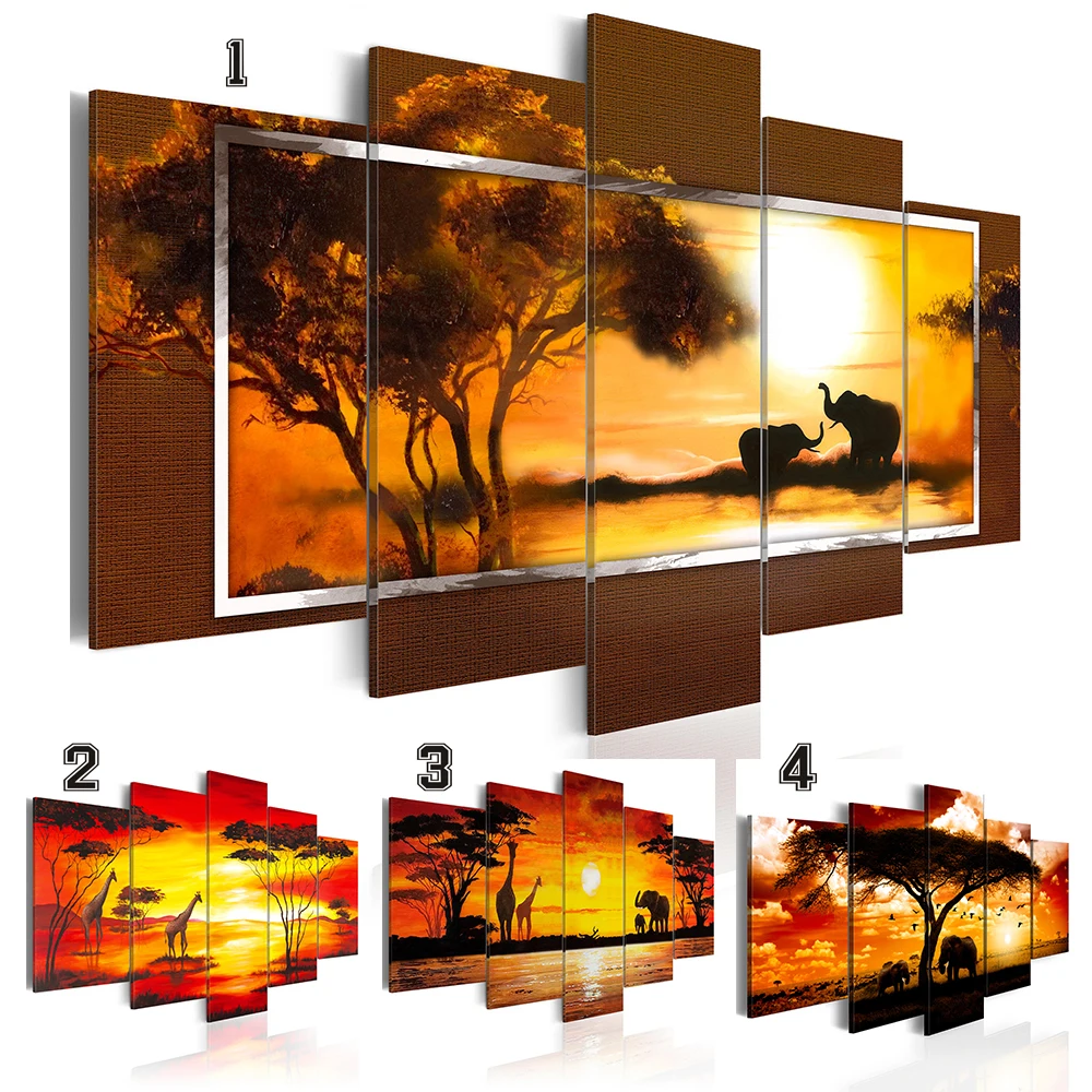 5 шт. набор для рисования на холсте слон жираф|oil paintings elephants|oil paintingcanvas painting |