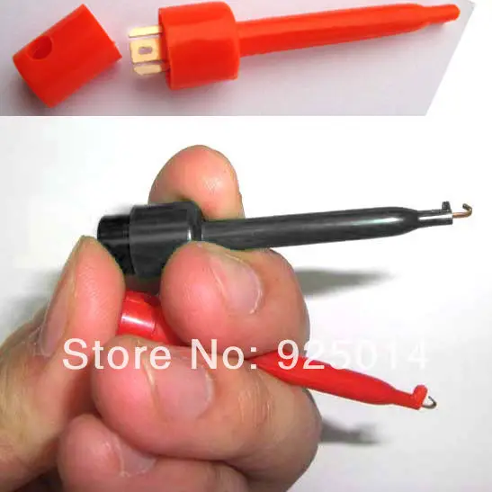 

10pcs/lot black red 2 Color Test Hook Clip Test Probe SMD IC PCB DIY