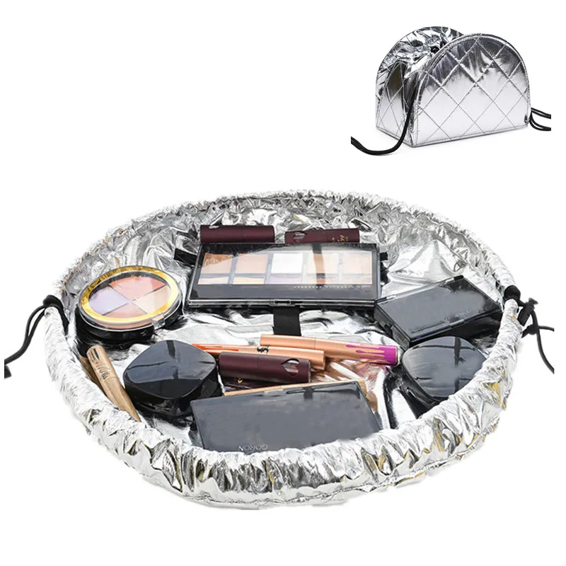 

Women's Drawstring Shrink Cosmetic Makeup Bag Foldable Travel Organizer Toiletry Wash Storage Pouch Case Beauty Accessories