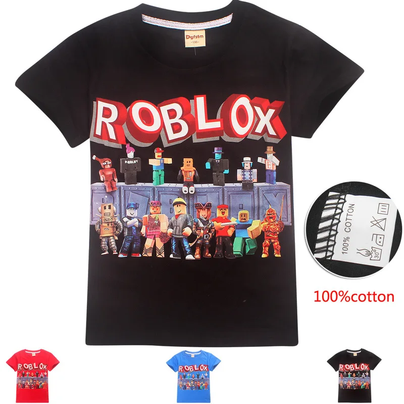 

Roblox T-shirts Summer Top O-neck 100%Cotton Cute Girls Clothes Kids tshirt Roblox Fortinet Cartoon Clothing Christmas Costumes