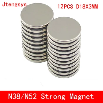 

12pcs/lot Super Strong Rare Earth Disc 18mm x 3mm Permanet Magnet Round Neodymium Magnet N52 N38 18*3MM surface plate nickel