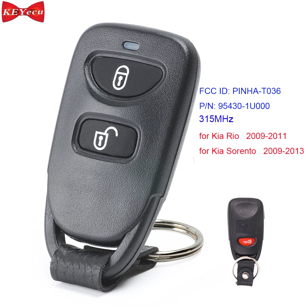 

KEYECU for Kia Rio Sorento 2009 2010 2011 Replacement Remote Control Car Key Fob 315MHz PINHA-T036
