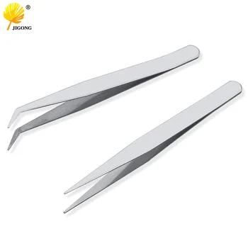 

2pcs straight elbow stainless steel tweezers pliers aquarium tool fish aquatic plant pliers clip