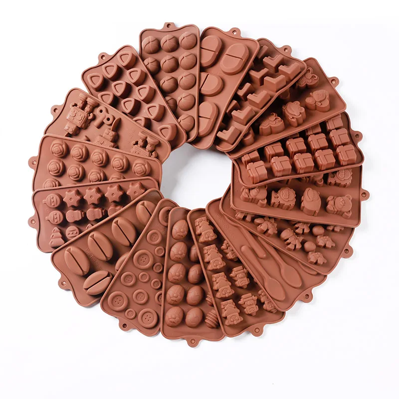 

Silicone Chocolate Mold DIY Handmade Chocolate Candy Baking Tools 28 Shapes Flexible Silicone Cake Jelly Mould