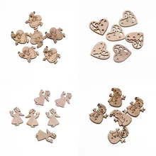 Рождественская серия, украшения из натуральной древесной фишки, резные подвесные украшения для скрапбукинга, поделки своими руками, украшение для дома