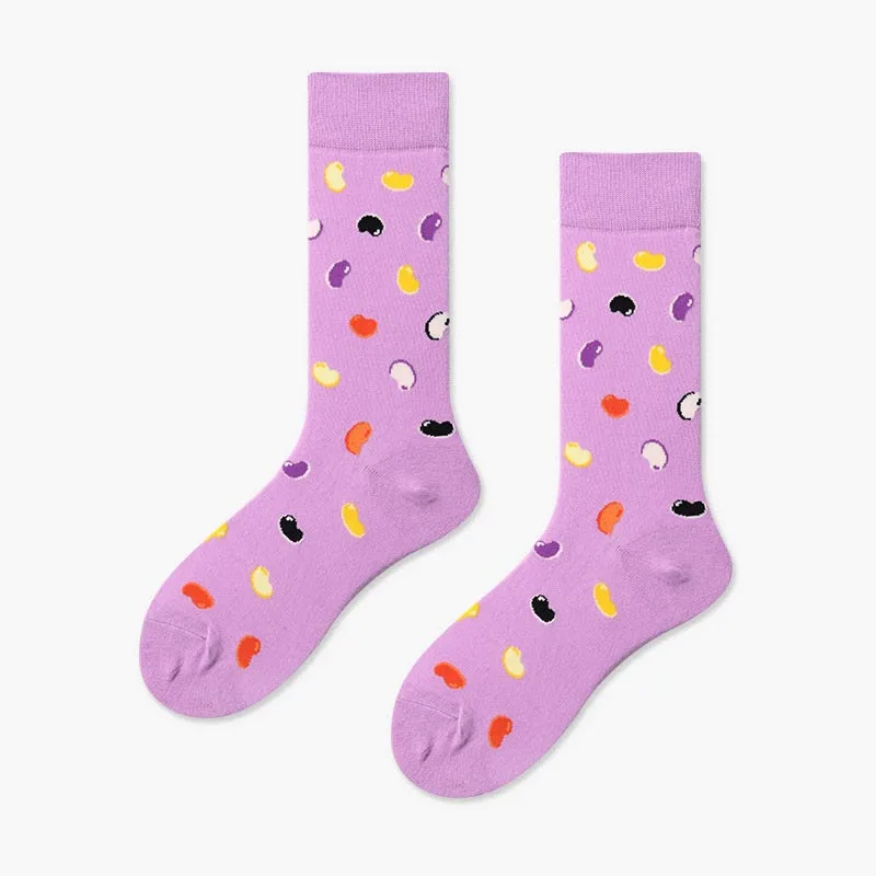 Японские креативные цветные носки с глазами женские хлопковые Мультяшные милые счастье кавай носки со смешным рисунком животных подарок для девочек Skarpetki - Цвет: 22