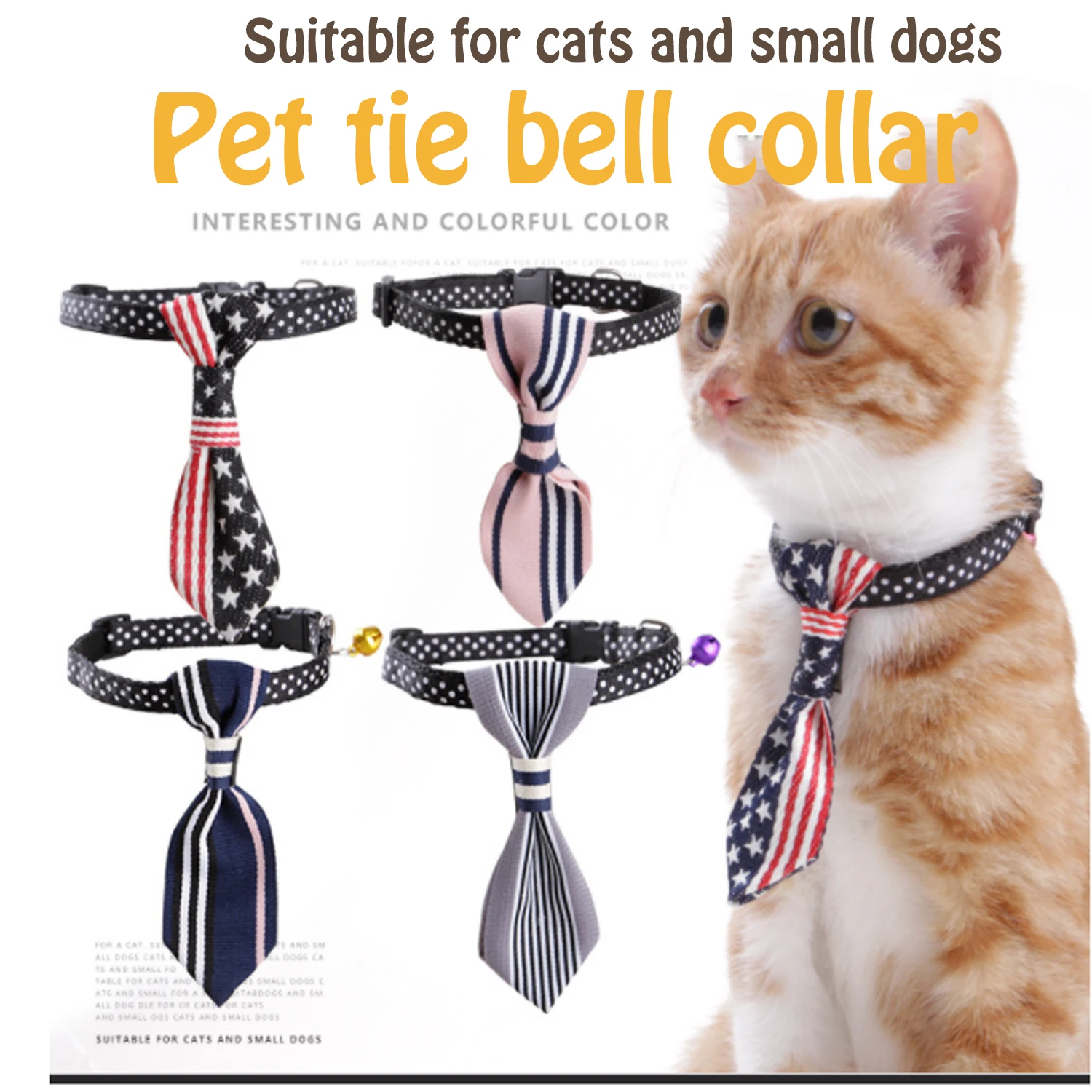 

Dog/Cat ties Pet bell collar Adjustable Pet Neckties Pet supplies Suitable for small and large dogs