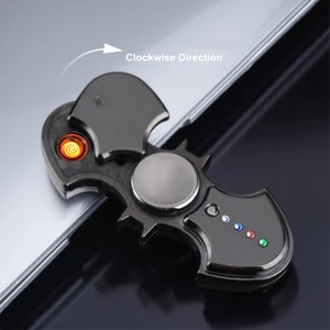 Batman Fidget Spinner USB Electronic Lighter 3 Varieties LED Lights Cigarette Lighter And Hand Spinner Toy Plasma Arc Lighter