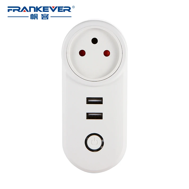 FrankEver Israel WIFI Smart Plug With Dual USB Ports Timing Socket Wireless Outlet Voice Control Work with Alexa Google home