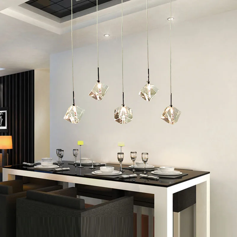 Transparent Kristall LED Esszimmer Bar Anhänger Licht Moderne Mode Lampen Für Home Wohnzimmer Einfache Kreative DHL Freies-in Pendelleuchten aus Licht & Beleuchtung bei