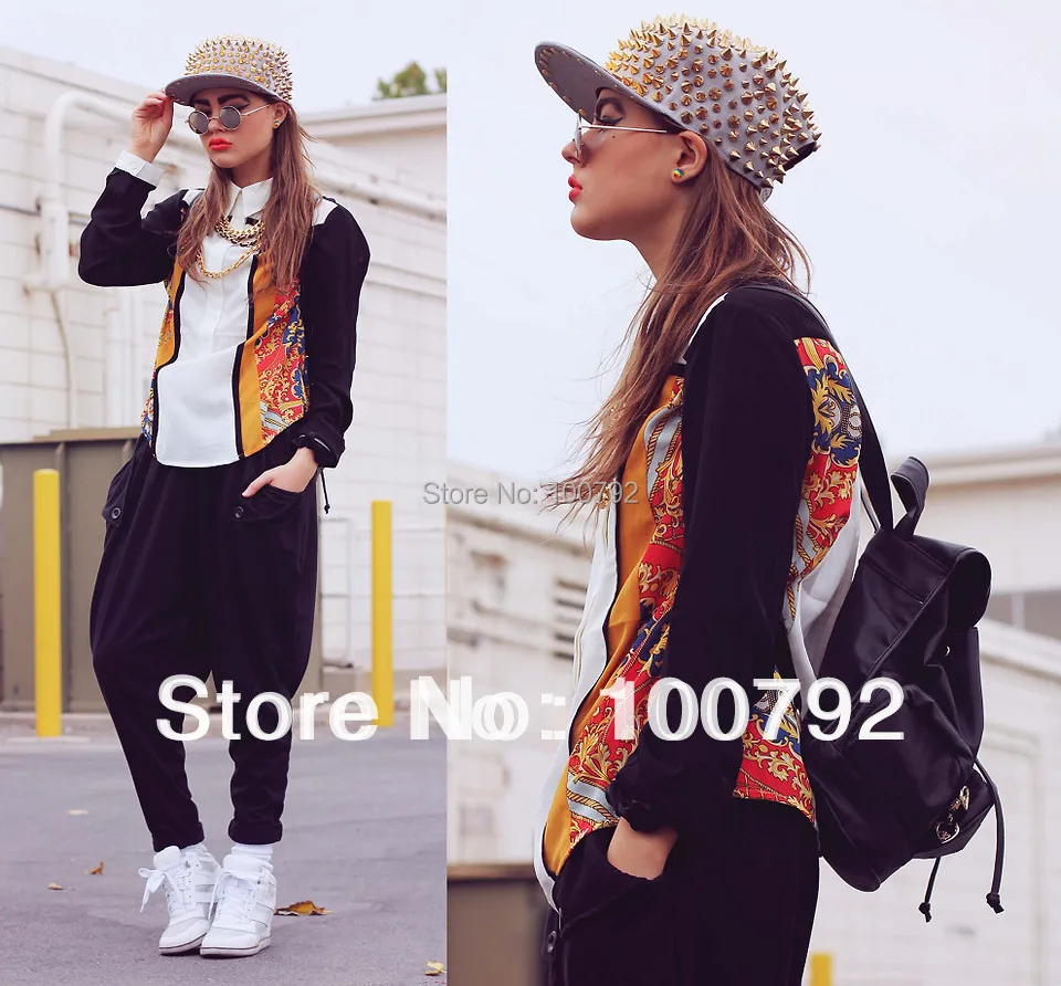 

Free Shipping spike rivet punk rock Snapback cap hiphop street dancing hat handmade  cap