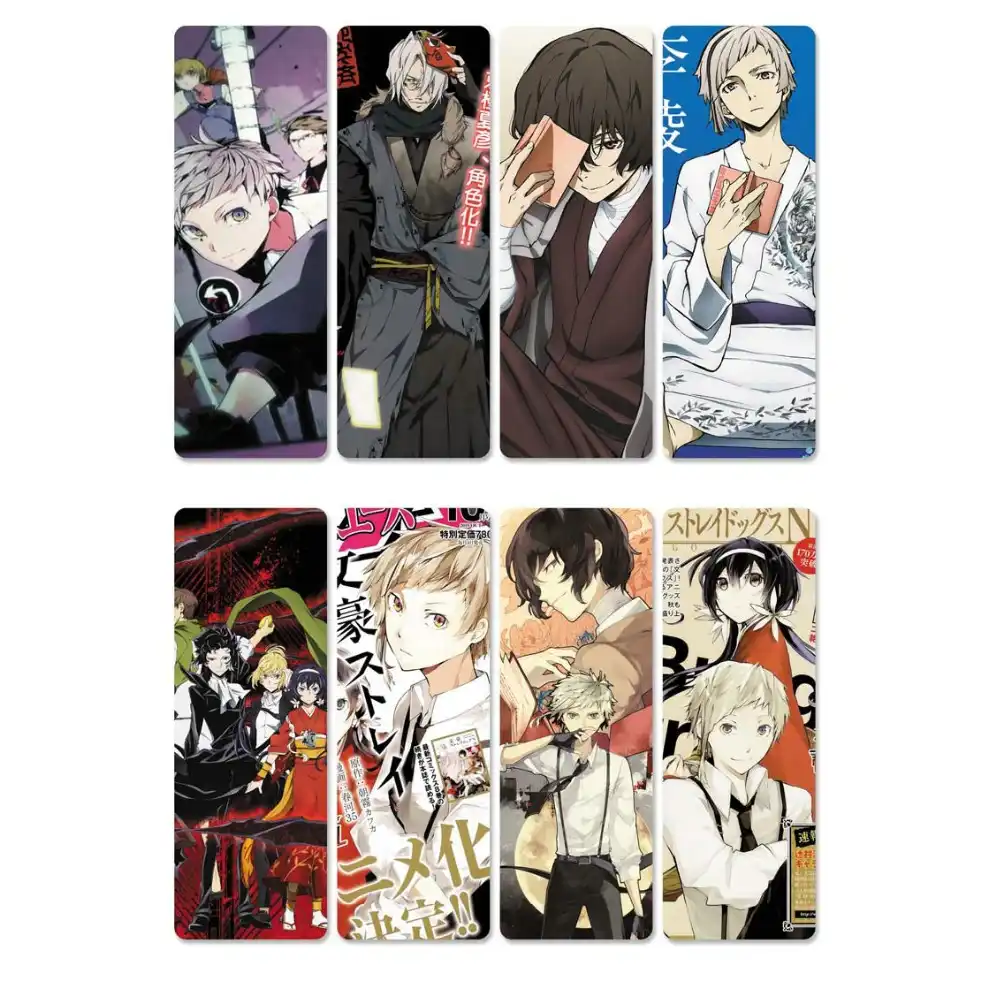 8pcs Bungo Stray Dogs Anime Bookmarks Waterproof Transparent Pvc Plastic Bookmark Beautiful Book Marks Gift Aliexpress