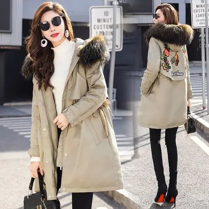 Parka Women Jackets Winter Long Hooded Women Winter Coat Korean Style Adjustable Waist 2018 New Parkas Female LZ980 (14)