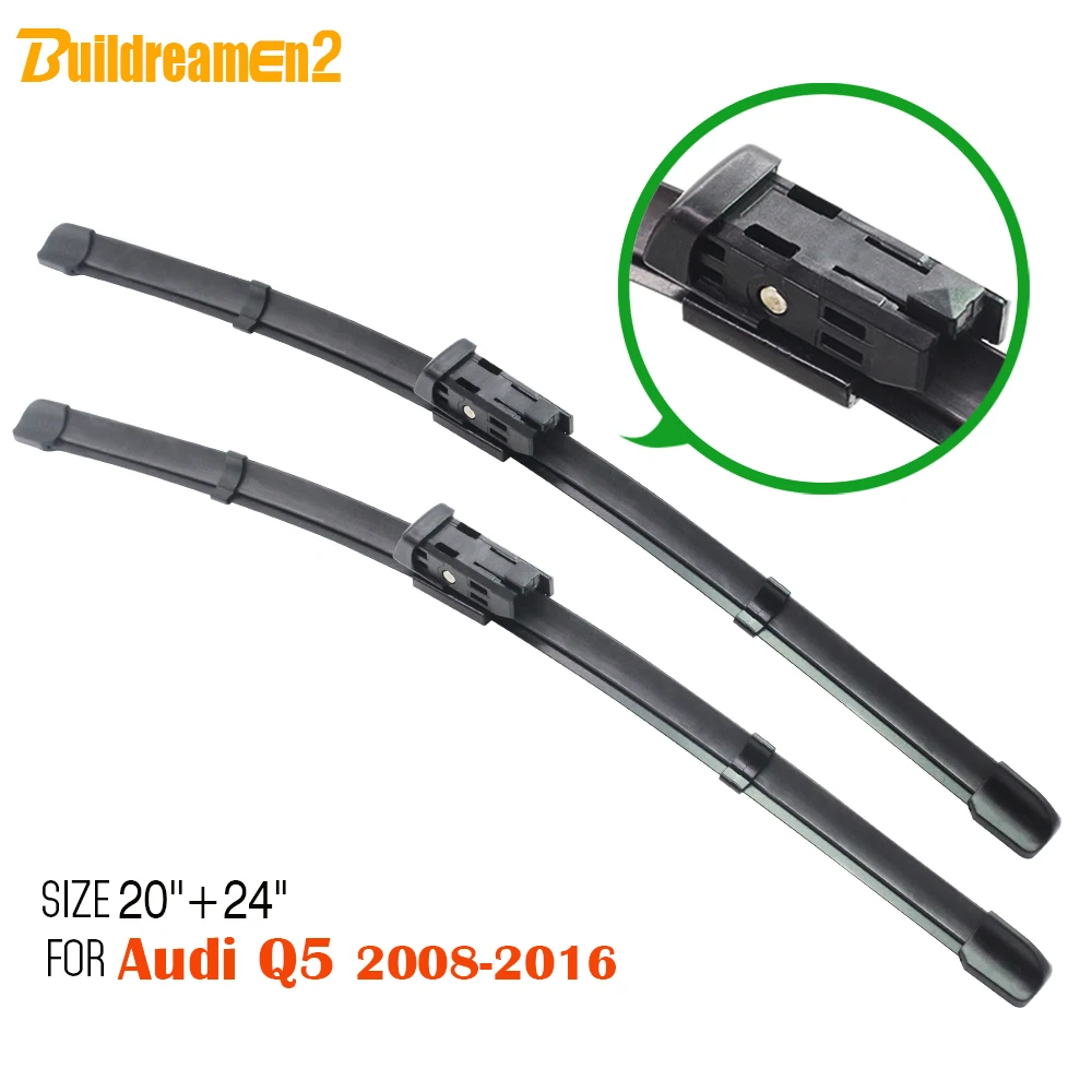 

Buildreamen2 Vehicle Frameless Soft Rubber Windshield Car Window Wiper Blades Waterproof Suit For 2008-2016 Audi Q5 1Pair