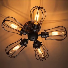 Estilo Retro vintage negro 5 luces pomelo cocina Luces de Techo e27 Accesorios de la lámpara para el hogar Dormitorio/Sala de estar/bar/cafe