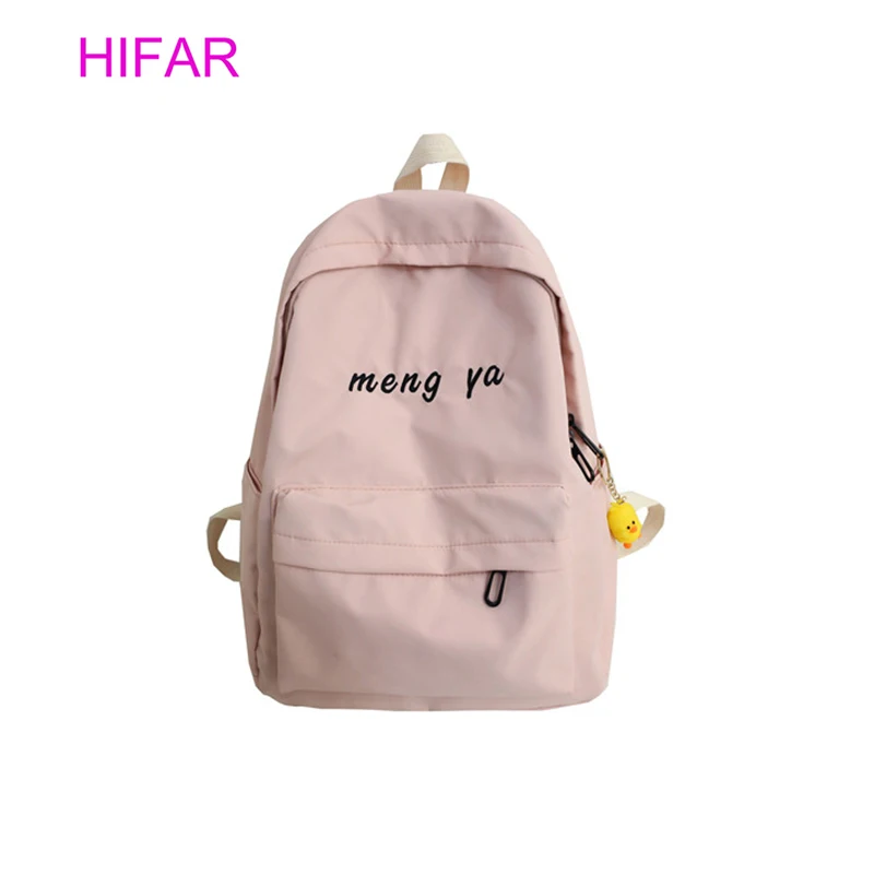 

2019 New Backpack Fashion Canvas Women Backpack Doll Pendant Travel Women Shoulder Bag Harajuku Backpack Female Mochila Bagpack