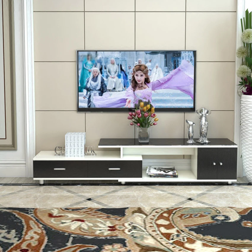 FZS-019 длина масштабируемый ТВ Стенд стол Гостиная мебель для дома современный стиль деревянная панель тв стойка ТВ шкаф в сборе