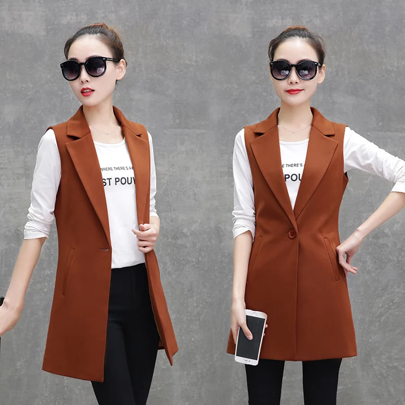 spring Women Slim sleeveless suit vest new Office lady Blazers suit